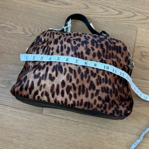 Giorgia Milani Leopard Print Calf Hair & Black Leather Satchel Purse - NWT - Picture 15 of 15